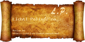 Lichtl Polixéna névjegykártya